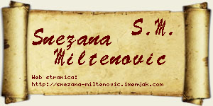 Snežana Miltenović vizit kartica